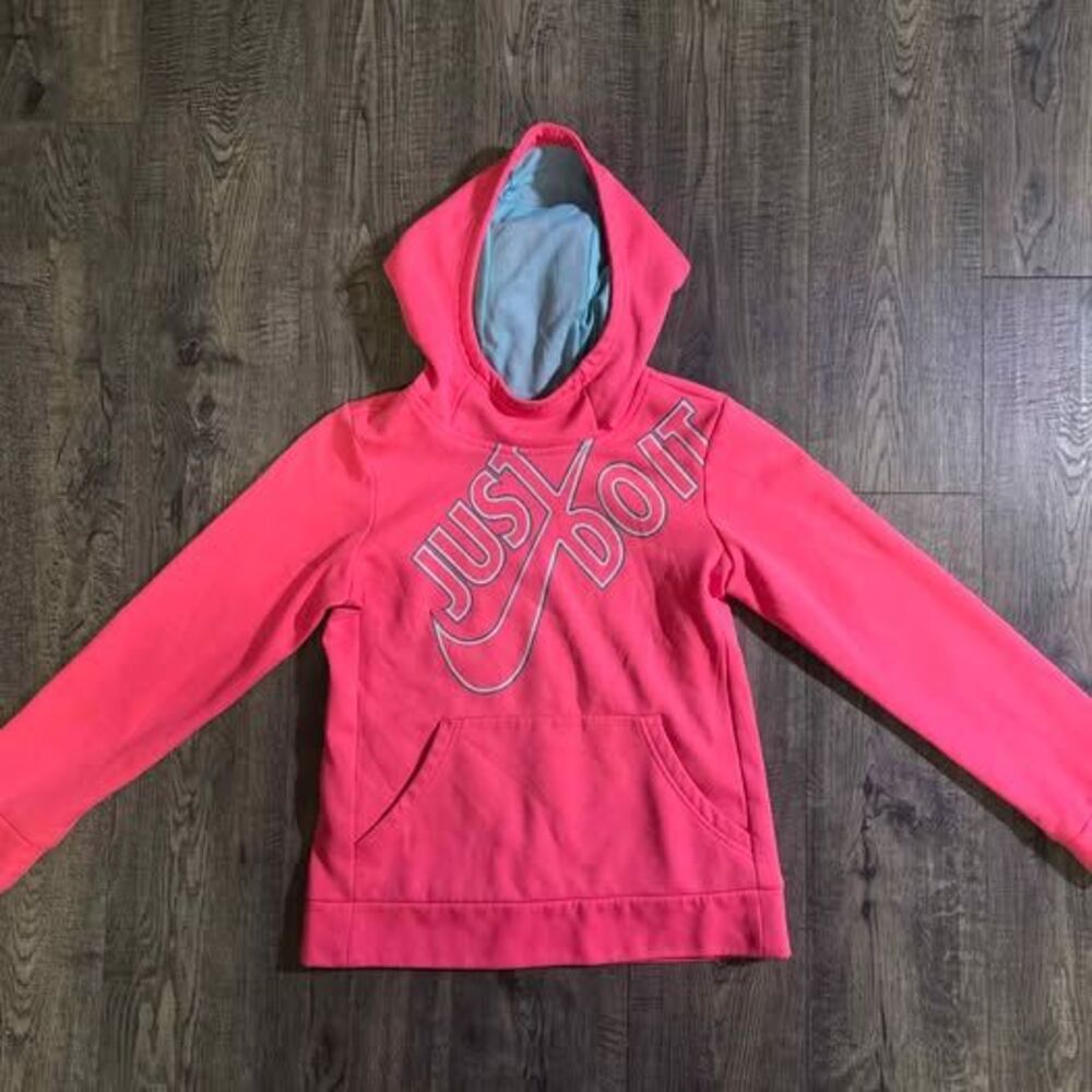 Nike Pink Just Do It Graphic Hoodie - Girl's Medium